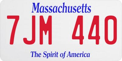 MA license plate 7JM440