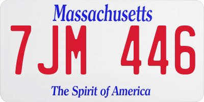 MA license plate 7JM446