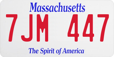 MA license plate 7JM447