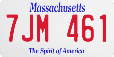 MA license plate 7JM461
