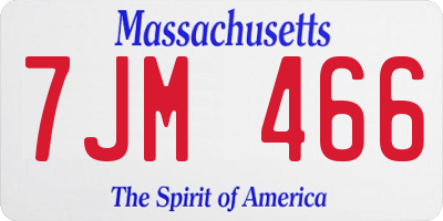 MA license plate 7JM466