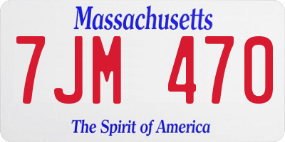 MA license plate 7JM470