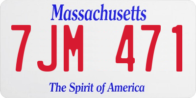 MA license plate 7JM471