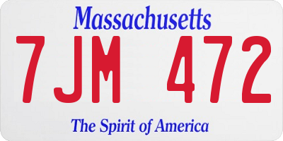 MA license plate 7JM472