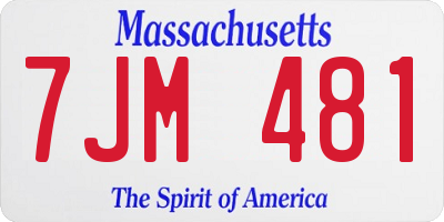 MA license plate 7JM481