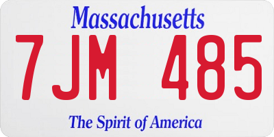 MA license plate 7JM485