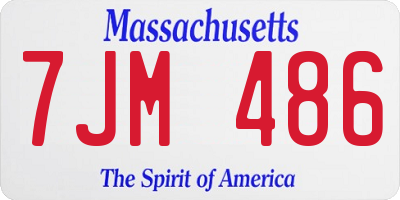 MA license plate 7JM486