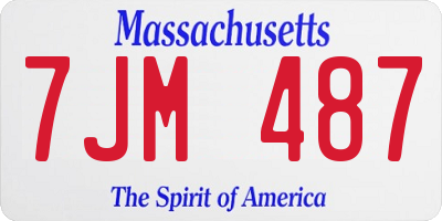MA license plate 7JM487