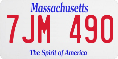 MA license plate 7JM490