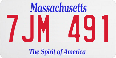 MA license plate 7JM491