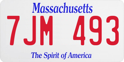 MA license plate 7JM493
