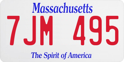 MA license plate 7JM495