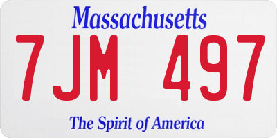 MA license plate 7JM497