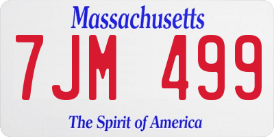 MA license plate 7JM499