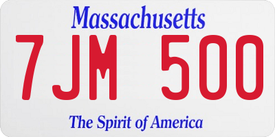 MA license plate 7JM500