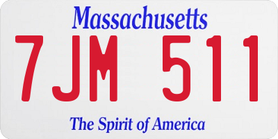 MA license plate 7JM511