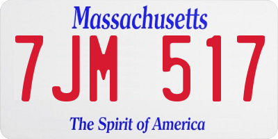 MA license plate 7JM517