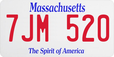 MA license plate 7JM520