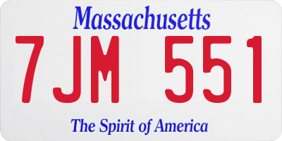 MA license plate 7JM551