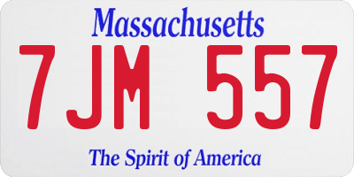 MA license plate 7JM557
