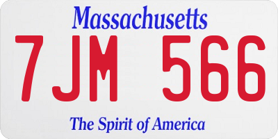 MA license plate 7JM566