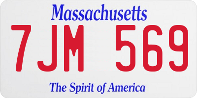 MA license plate 7JM569