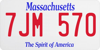 MA license plate 7JM570