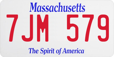 MA license plate 7JM579