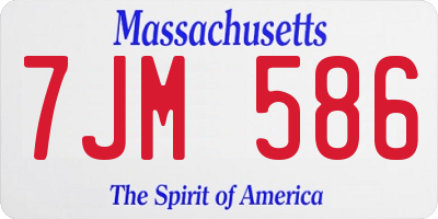 MA license plate 7JM586