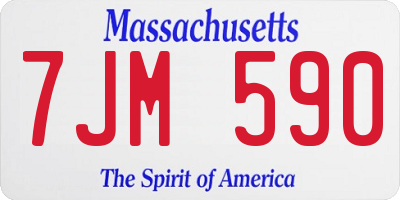 MA license plate 7JM590