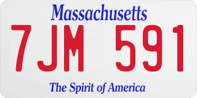 MA license plate 7JM591