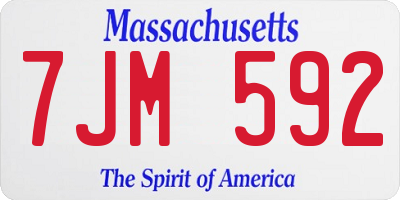 MA license plate 7JM592