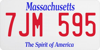 MA license plate 7JM595