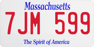 MA license plate 7JM599