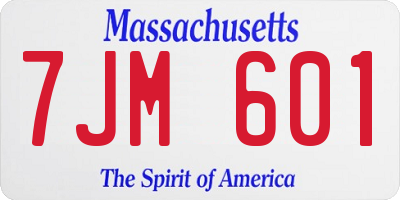 MA license plate 7JM601