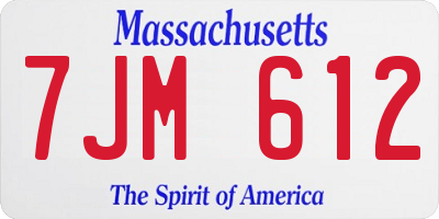 MA license plate 7JM612