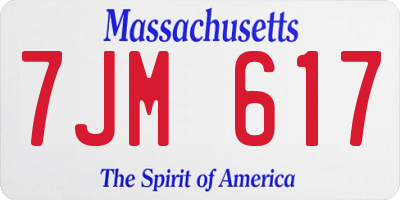 MA license plate 7JM617