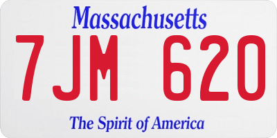 MA license plate 7JM620