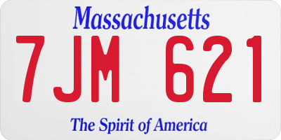 MA license plate 7JM621