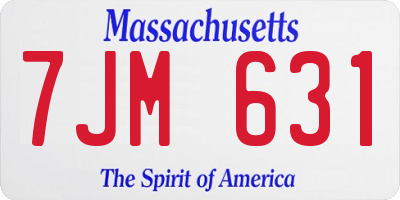 MA license plate 7JM631