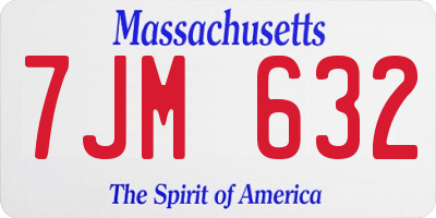 MA license plate 7JM632