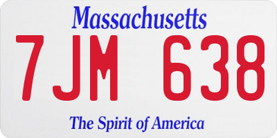 MA license plate 7JM638