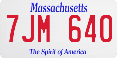 MA license plate 7JM640
