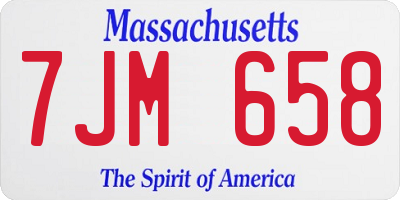 MA license plate 7JM658