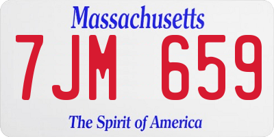 MA license plate 7JM659