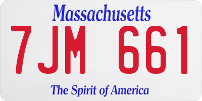 MA license plate 7JM661