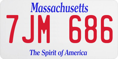 MA license plate 7JM686