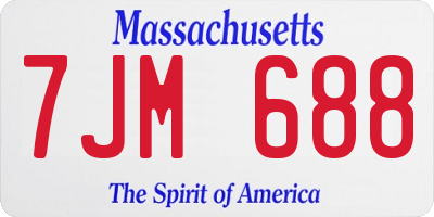 MA license plate 7JM688