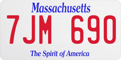 MA license plate 7JM690