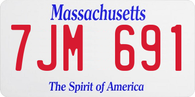 MA license plate 7JM691